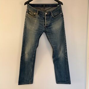 A.P.C. Men's Butler Faded Indigo Straight Jeans